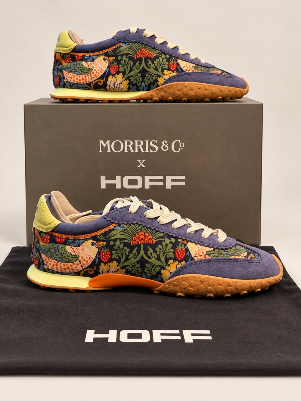 HOFF x Morris & Co Floral Sneakers Blue Suede NEW IN BOX